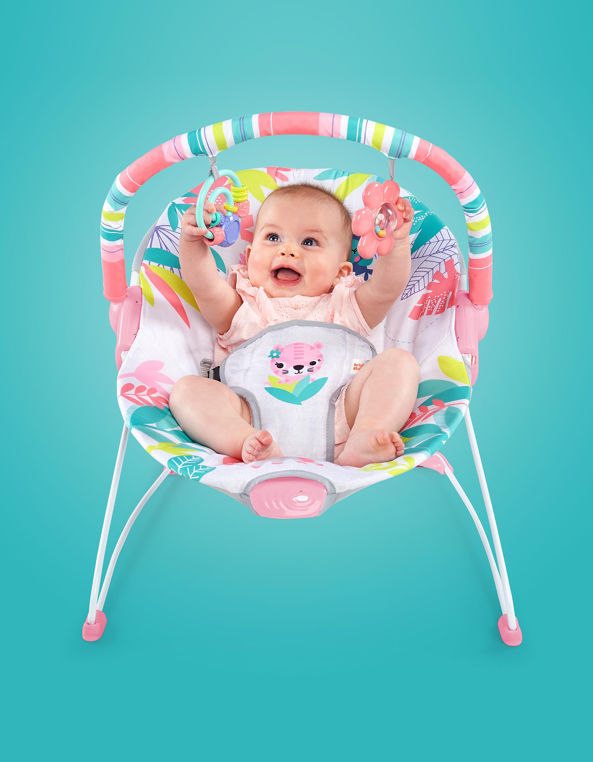 Bright Starts Flamingo Vibes Bouncer – ZIPPY