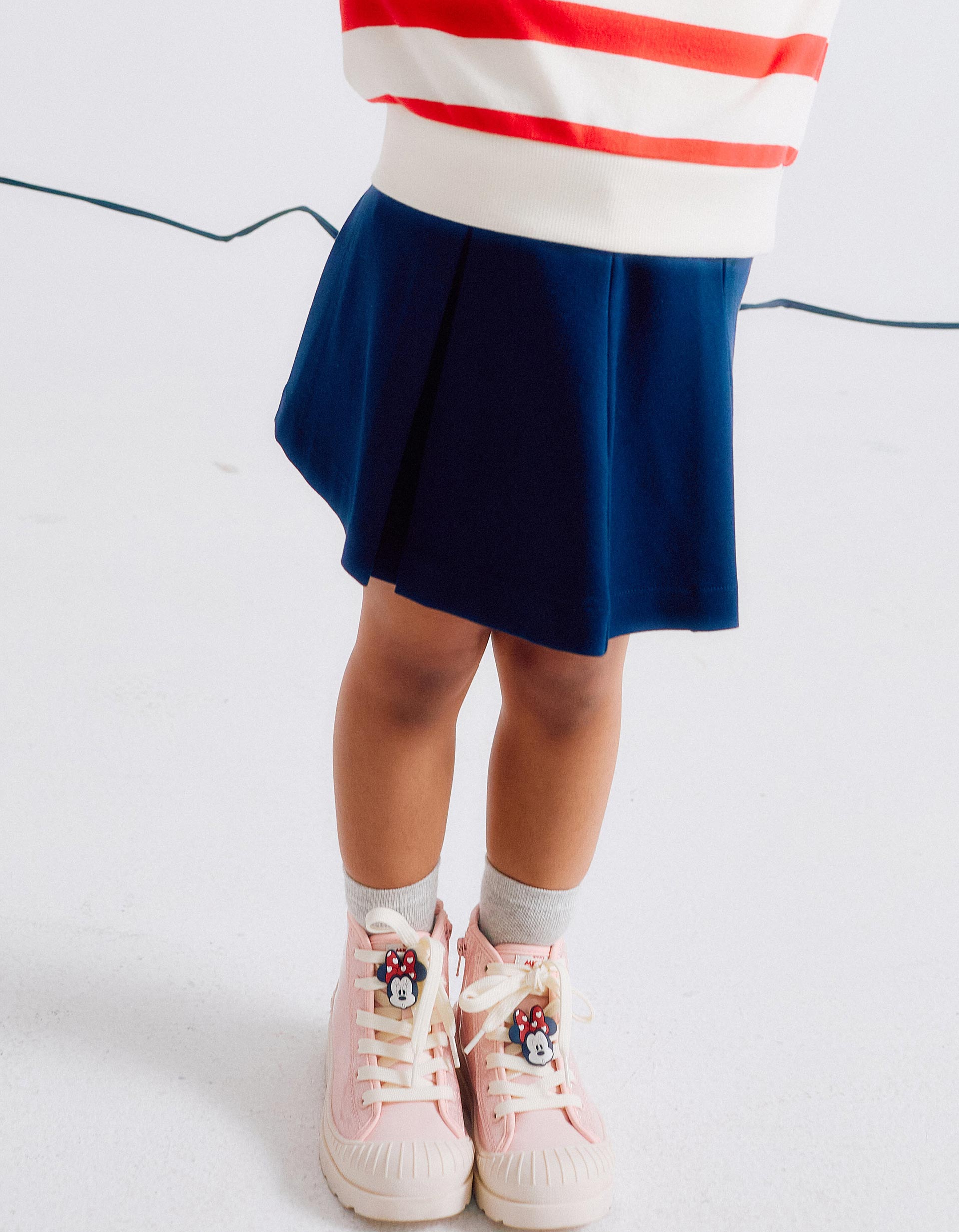 Saia de Pregas em Ponto Roma para Menina, Azul Escuro – ZIPPY