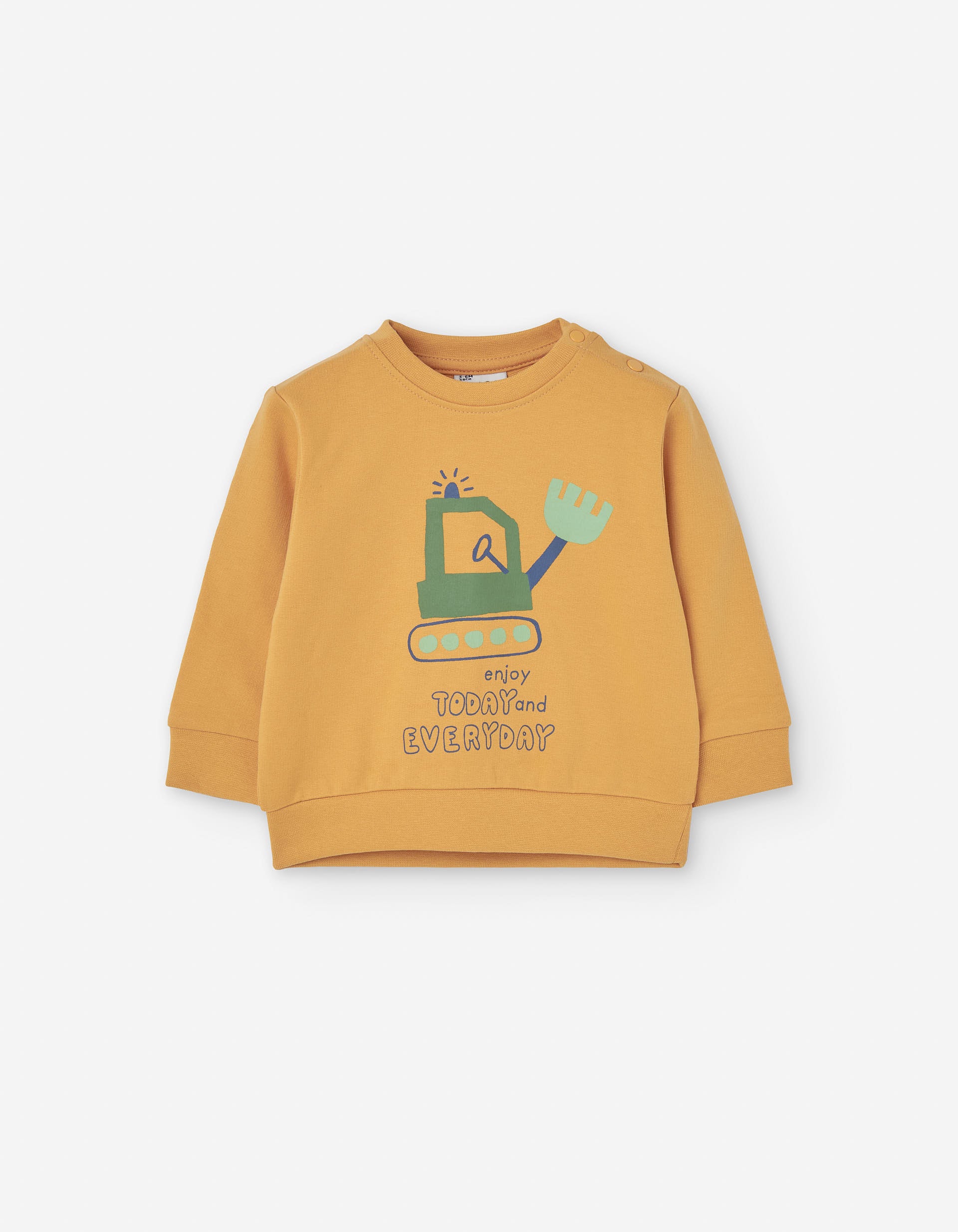 Sudadera de algodón reciclado con estampado para bebé niño, amarillo
