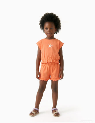 Cotton shorts & t-shirt set for girls