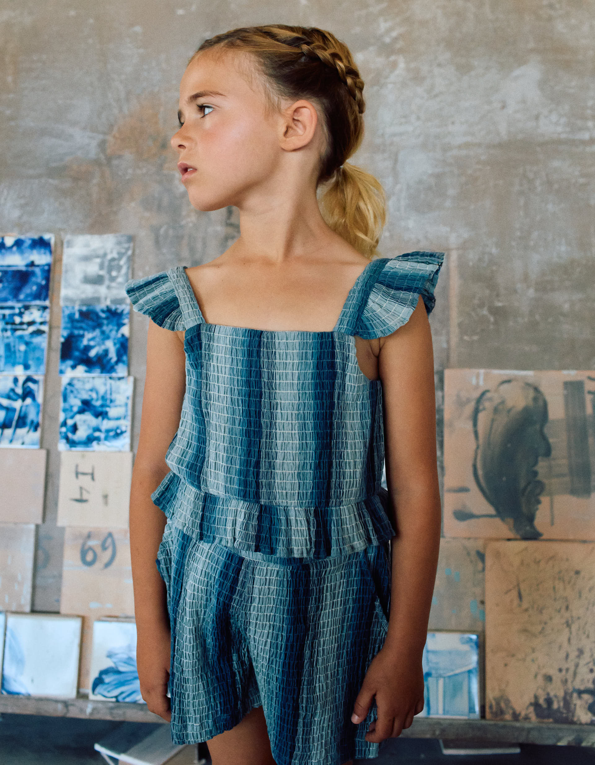 Blue Striped set for girl