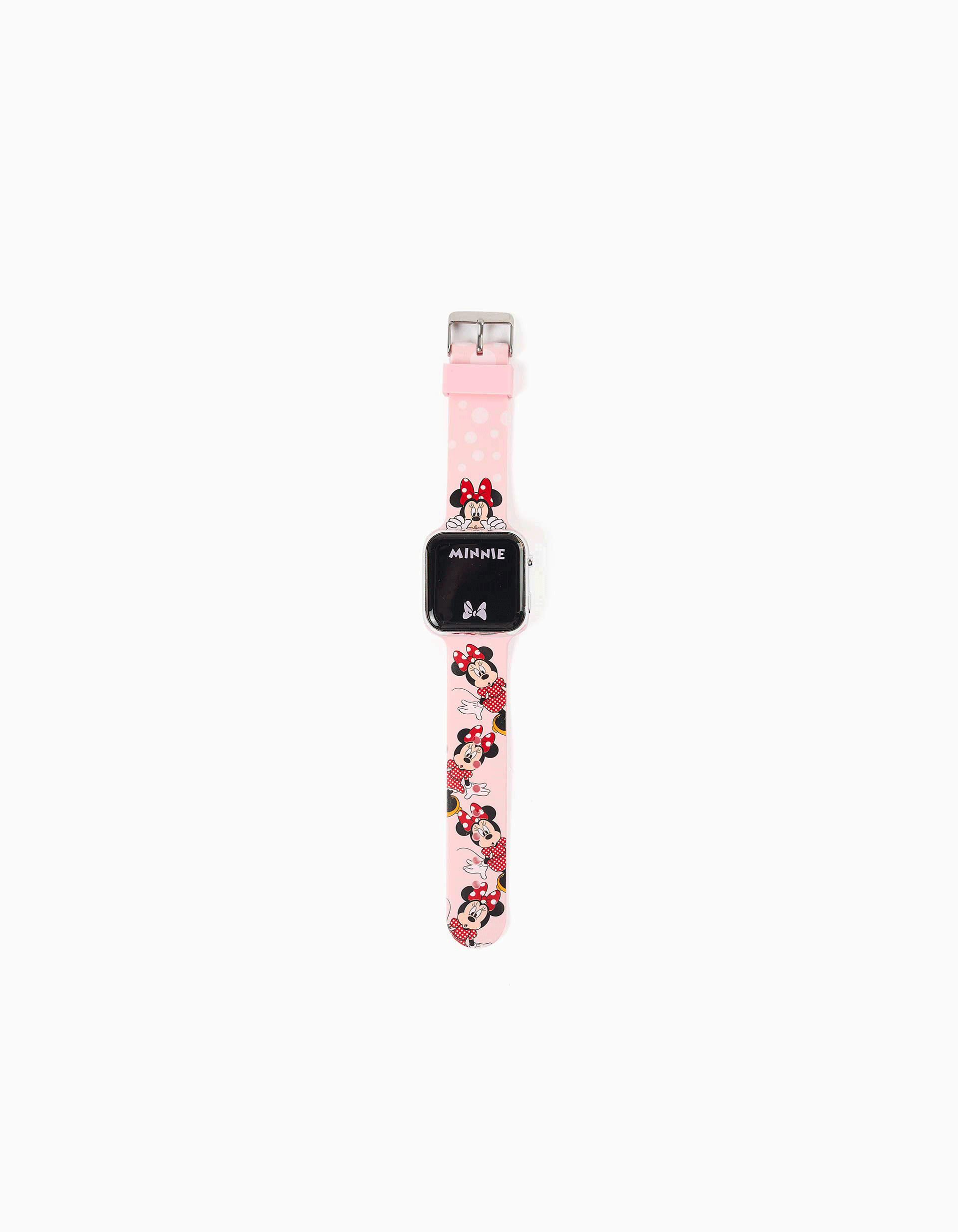 Montre LED à motif Minnie pour fille, rose clair