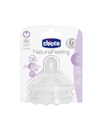 Tétine Silicone Débit rapide 6M+ Chicco 2 Un.
