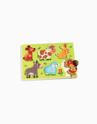 Puzzle Dos Animais Em Madeira Djeco 18M+