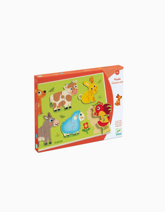 Puzzle Dos Animais Em Madeira Djeco 18M+
