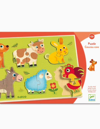 Puzzle Dos Animais Em Madeira Djeco 18M+