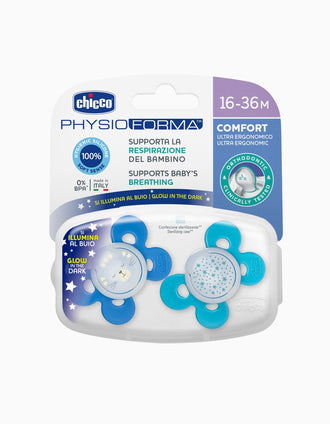 Sucette Confort Silicone Lumineuse 16-36M+ Chicco 2Un.
