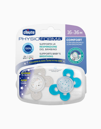 Sucette Confort Silicone Lumineuse 16-36M+ Chicco 2Un.