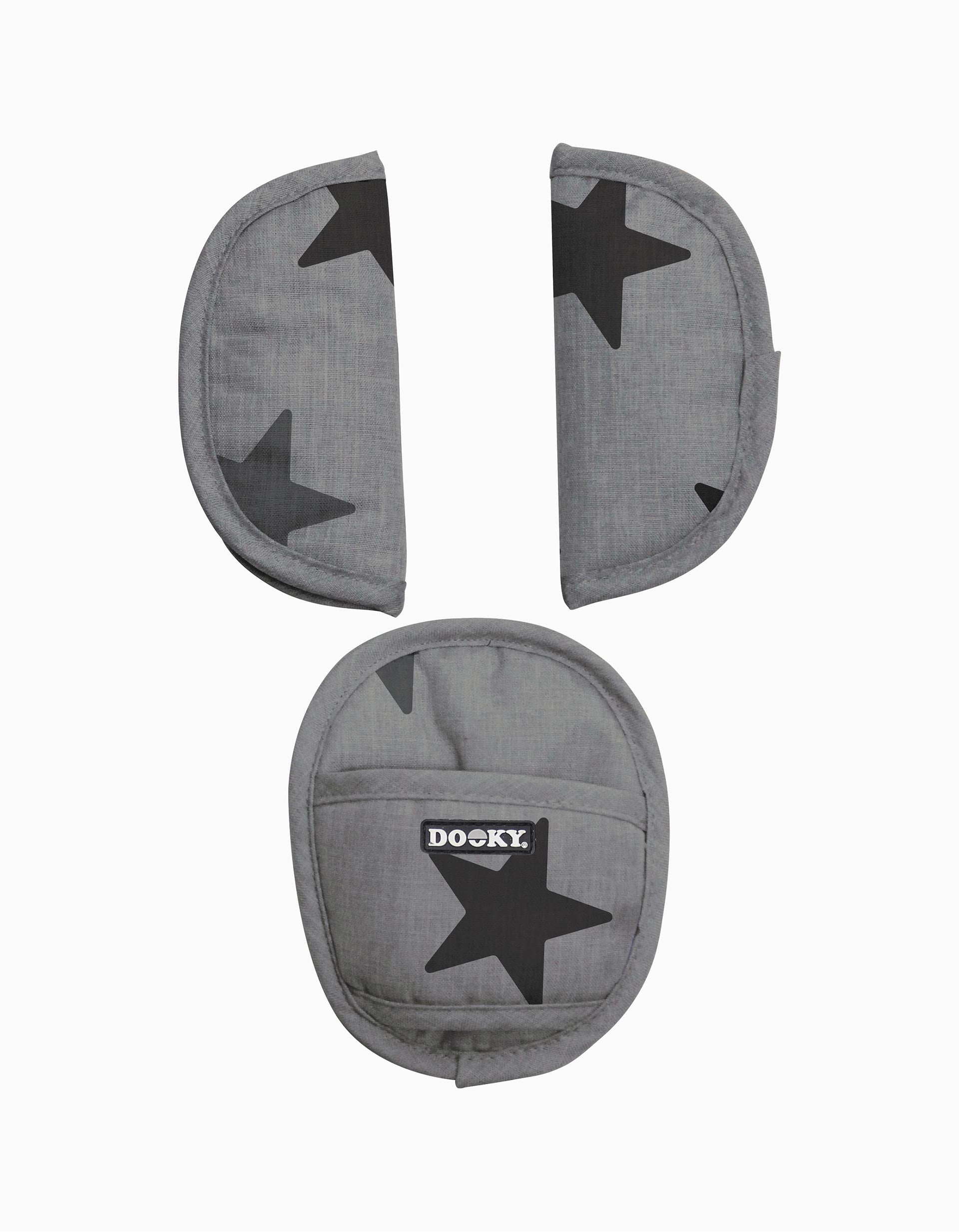 Protectores de Cinturón para Silla de Coche Dooky Grey Stars