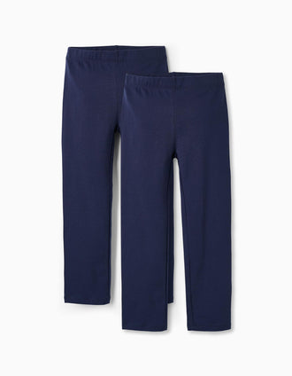 Pack de 2 Pares de Leggings para Niñas, Azul Oscuro