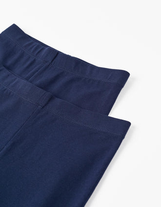 Pack de 2 Pares de Leggings para Niñas, Azul Oscuro