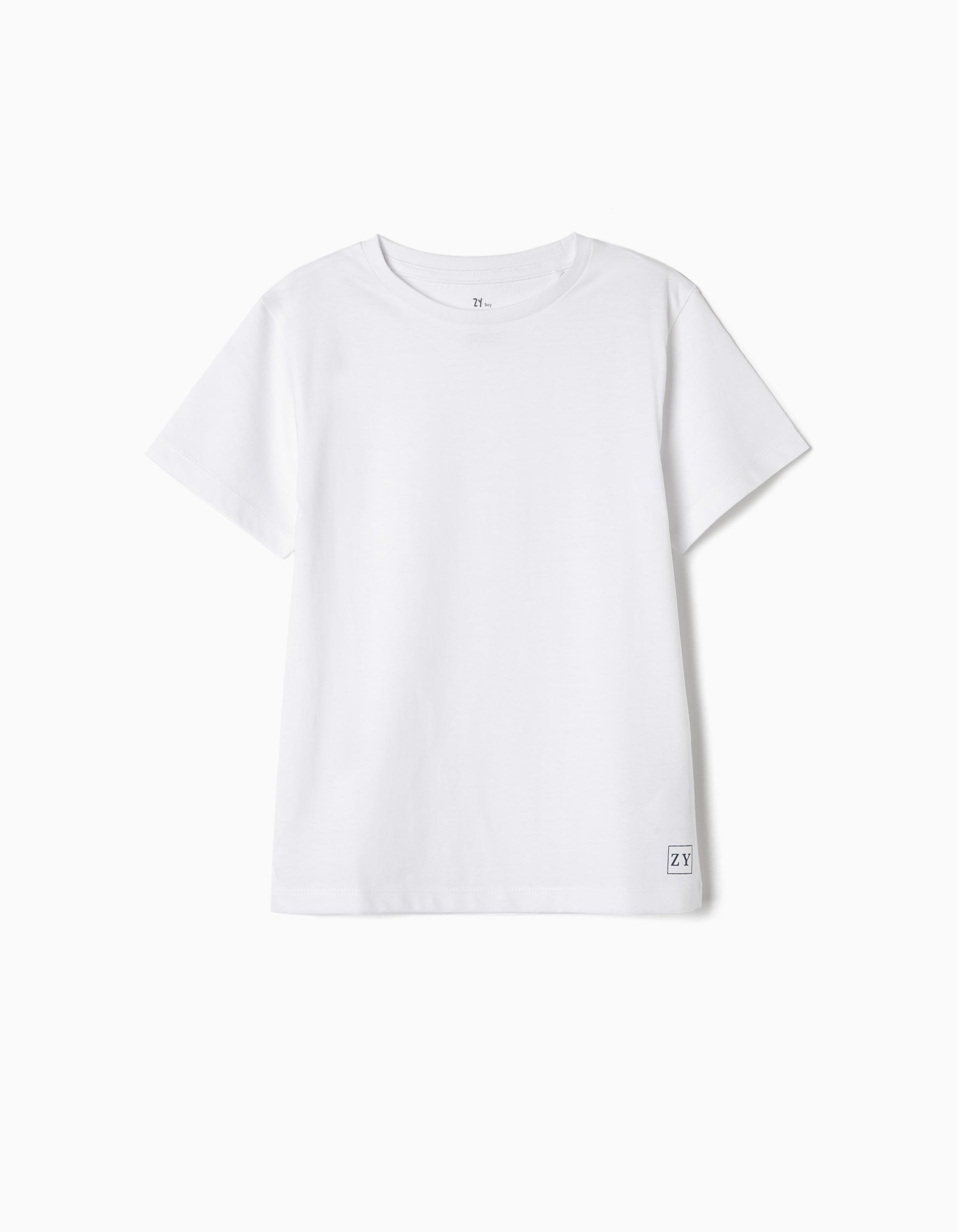 2 Plain T-Shirts for Boys, White