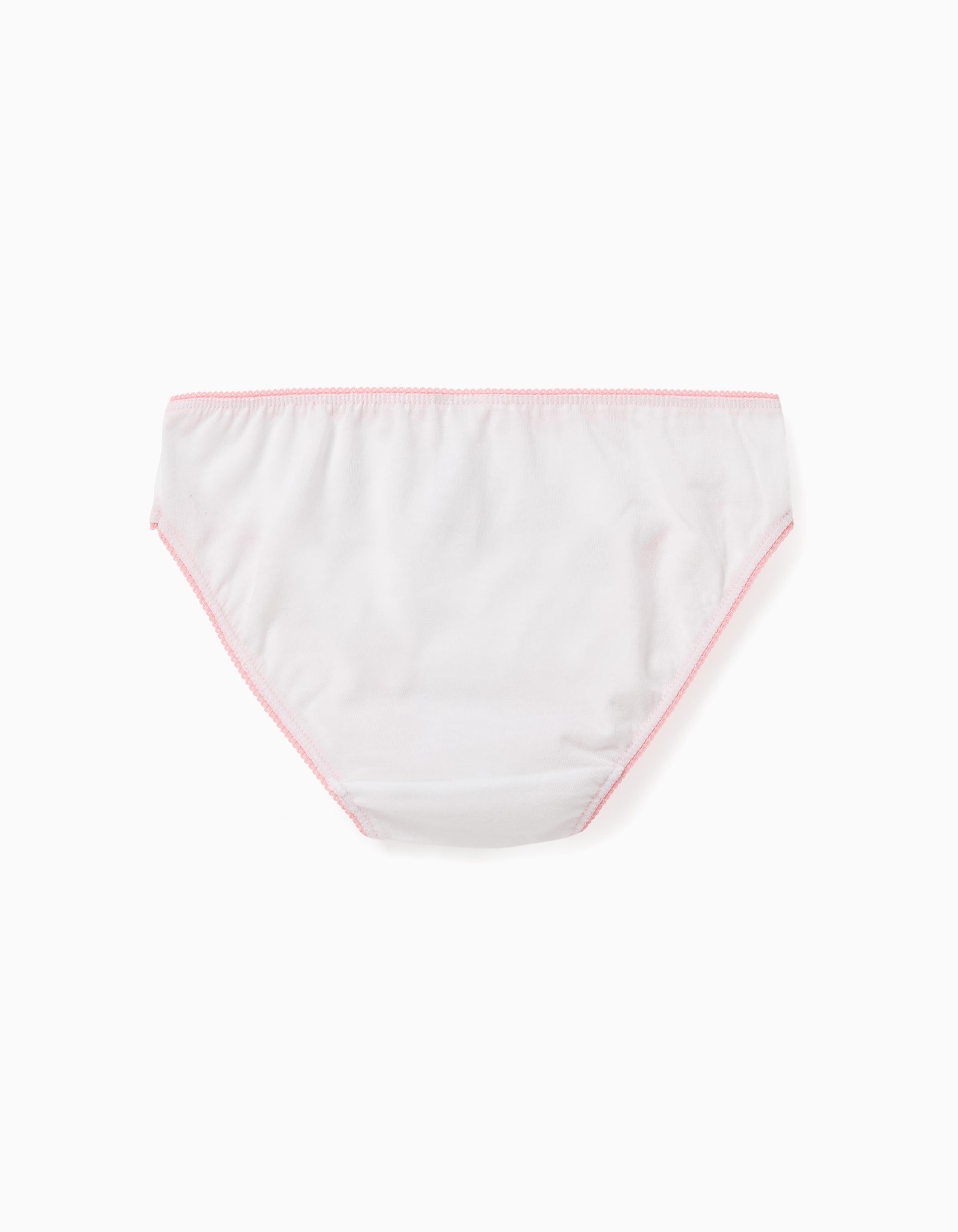 5 Culottes Fille, Rose/Blanc