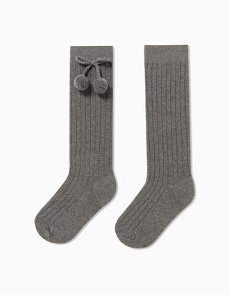 Calcetines Altos con Lacito y pompón