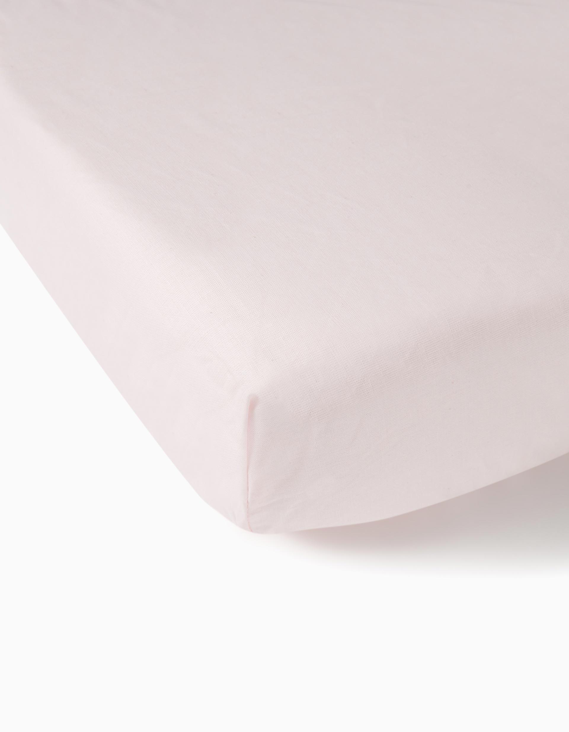 COT FITTED SHEET 55X85CM PINK