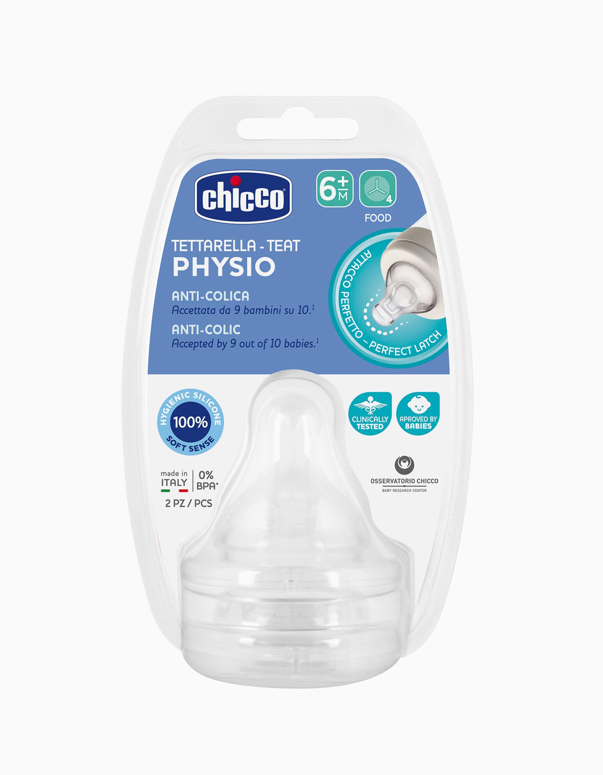 SILICONE TEAT PERFECT5 6M+ CHICCO 2UN