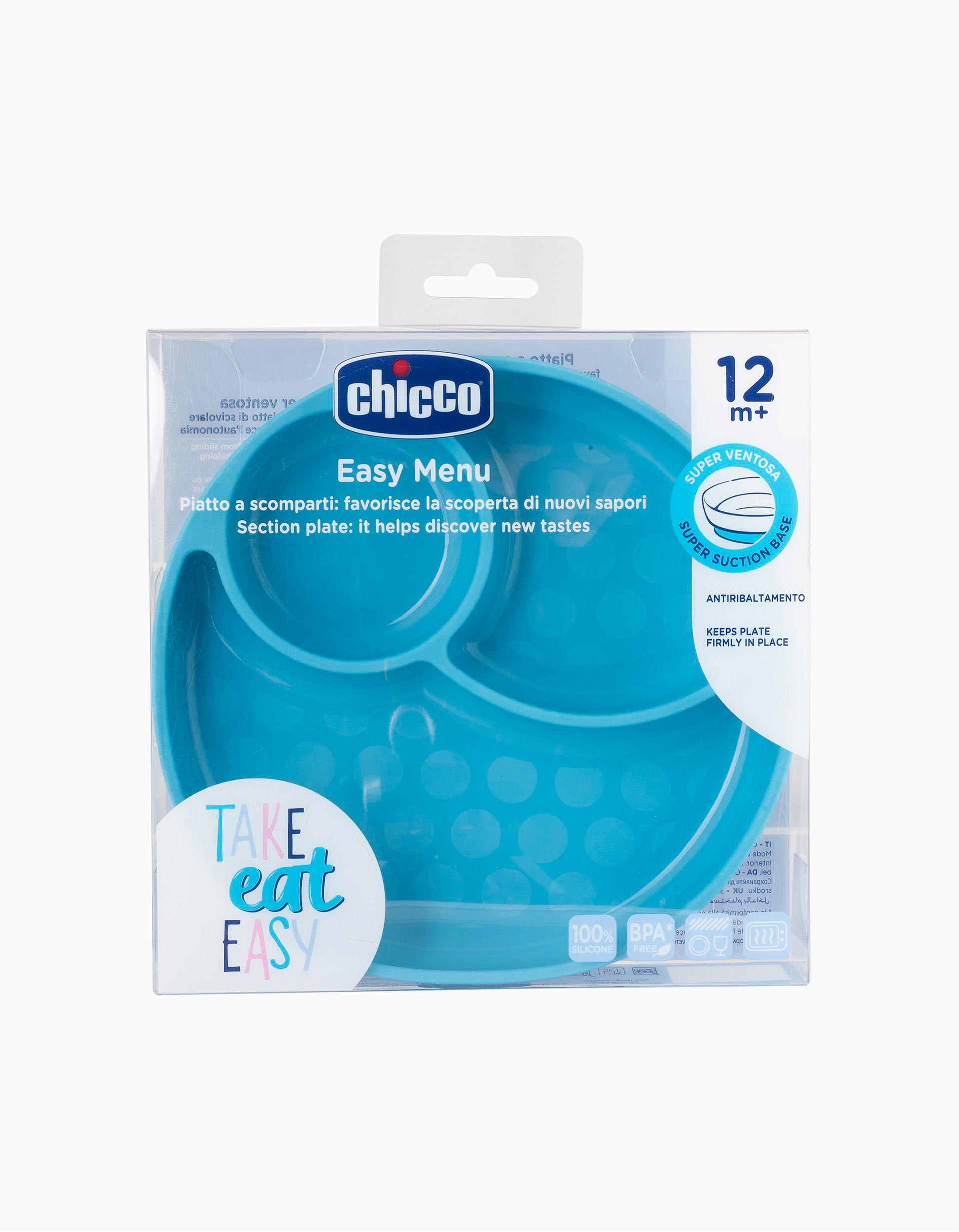 Plato con Compartimentos de Silicona Eat Easy Chicco Blue