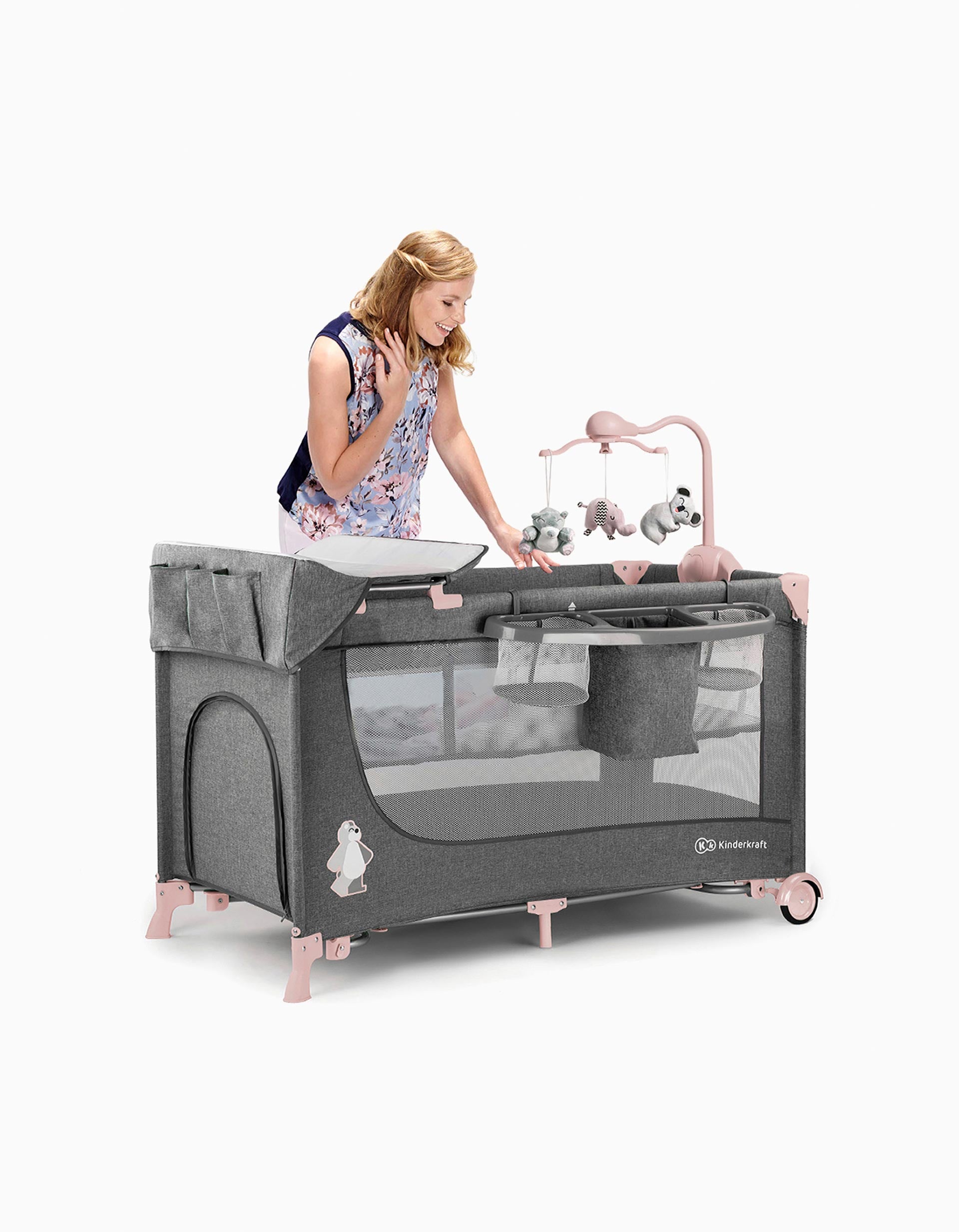 Cama de Viagem com Acessórios Joy Kinderkraft Pink