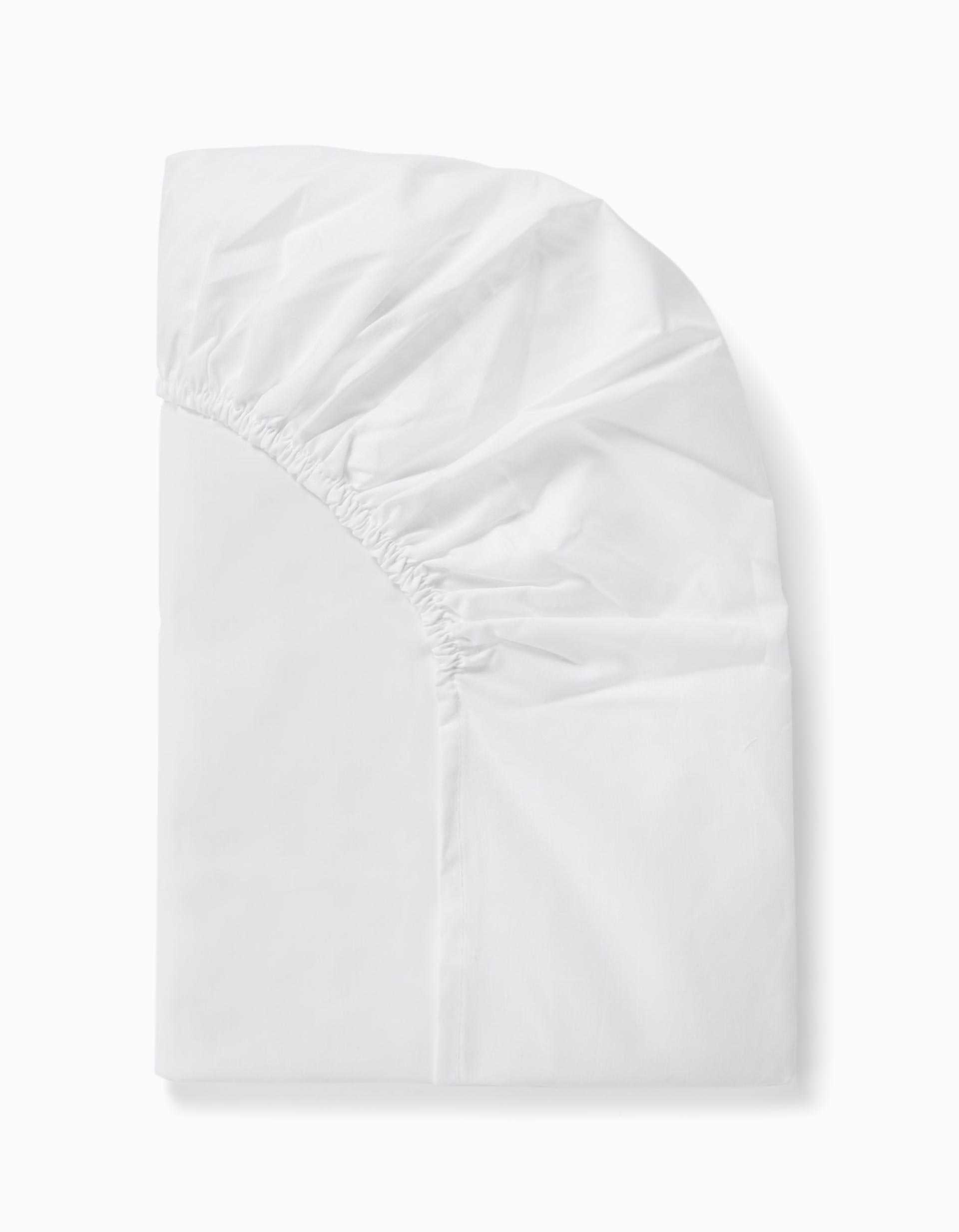 COT FITTED SHEET 55X85CM WHITE