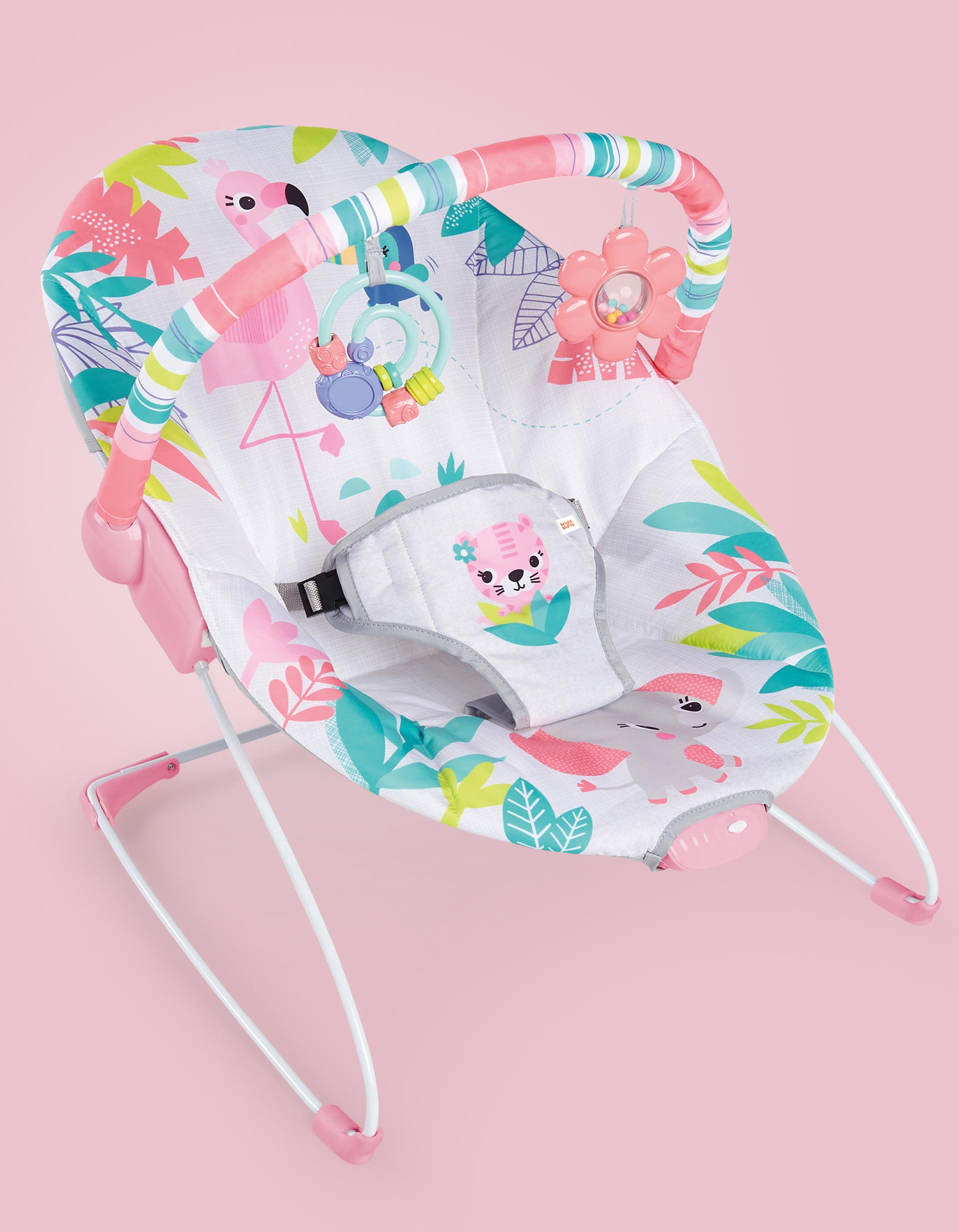 Bright Starts Flamingo Vibes Bouncer – ZIPPY