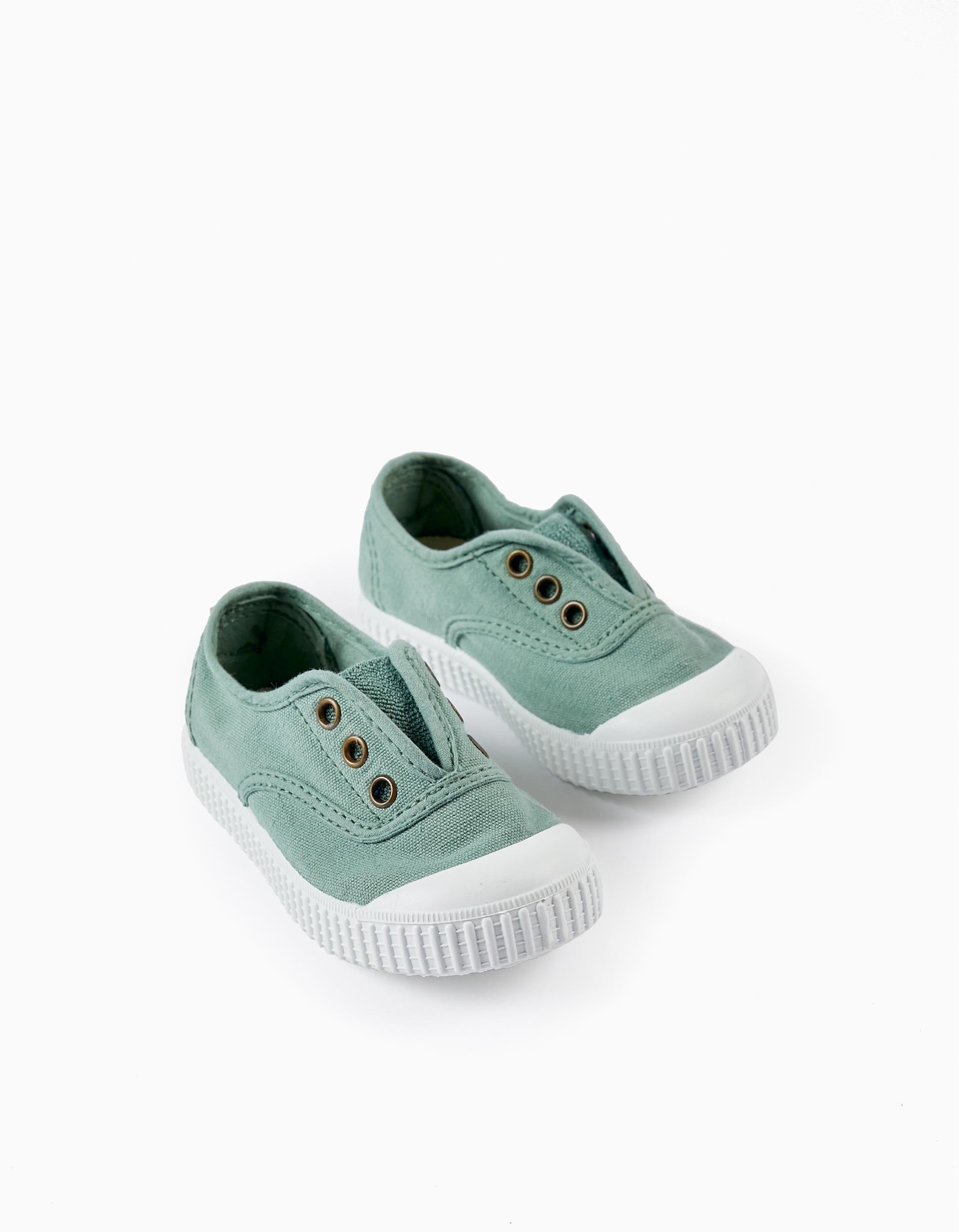 Canvas English Trainers for Babies 'Victoria', Aqua Green