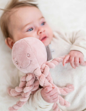 Pulpo Lapidou Nattou 22 cm 0M+, Rosa