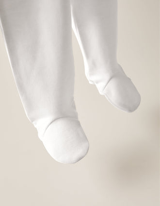 4 Calças com Pés em Algodão para Bebé, Branco