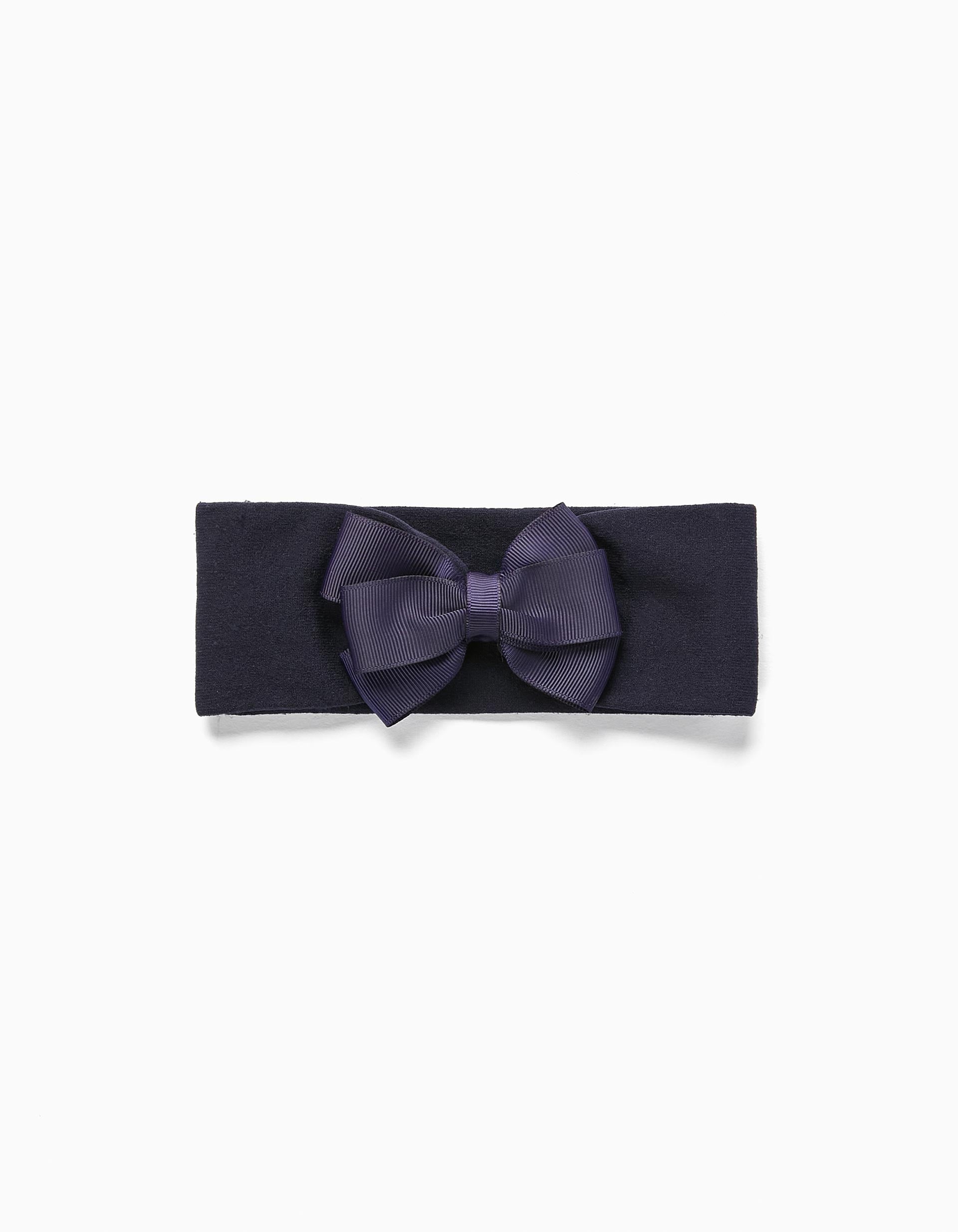 Wide Headband for Babies and Girls, Dark Blue