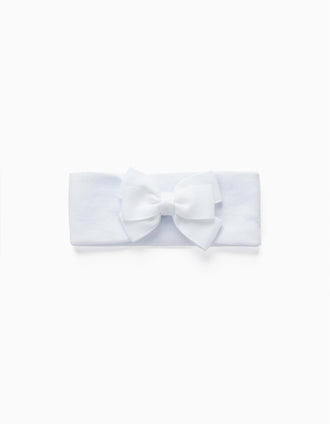 Bandeau à Cheveux Large Bébé et Fille, Blanc