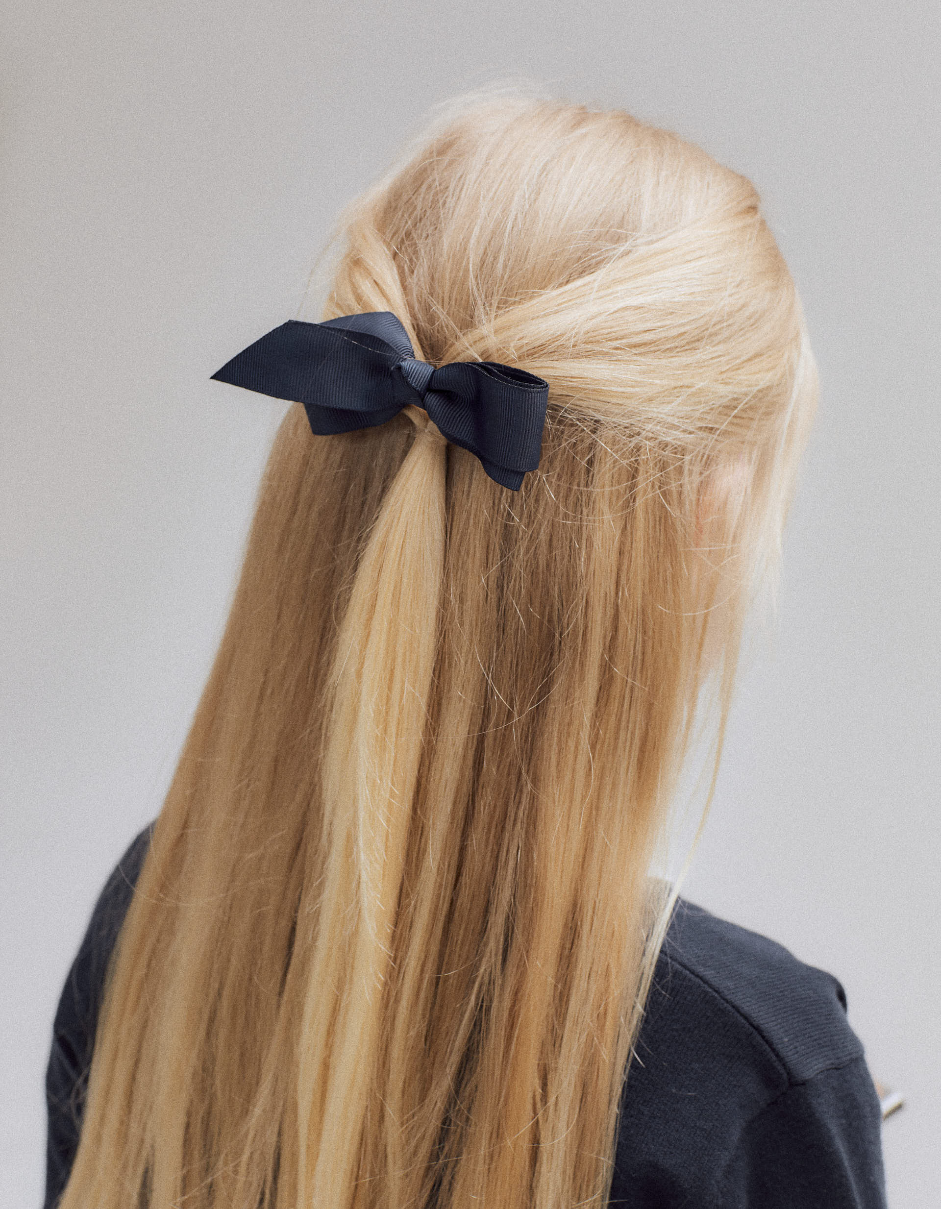 Hair Slide + Bobble with Bow for Babies and Girls, Dark Blue