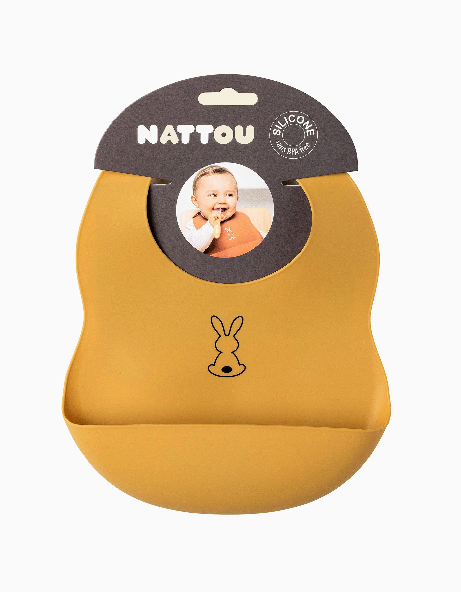 Bavoir Silicone Nattou Ocre