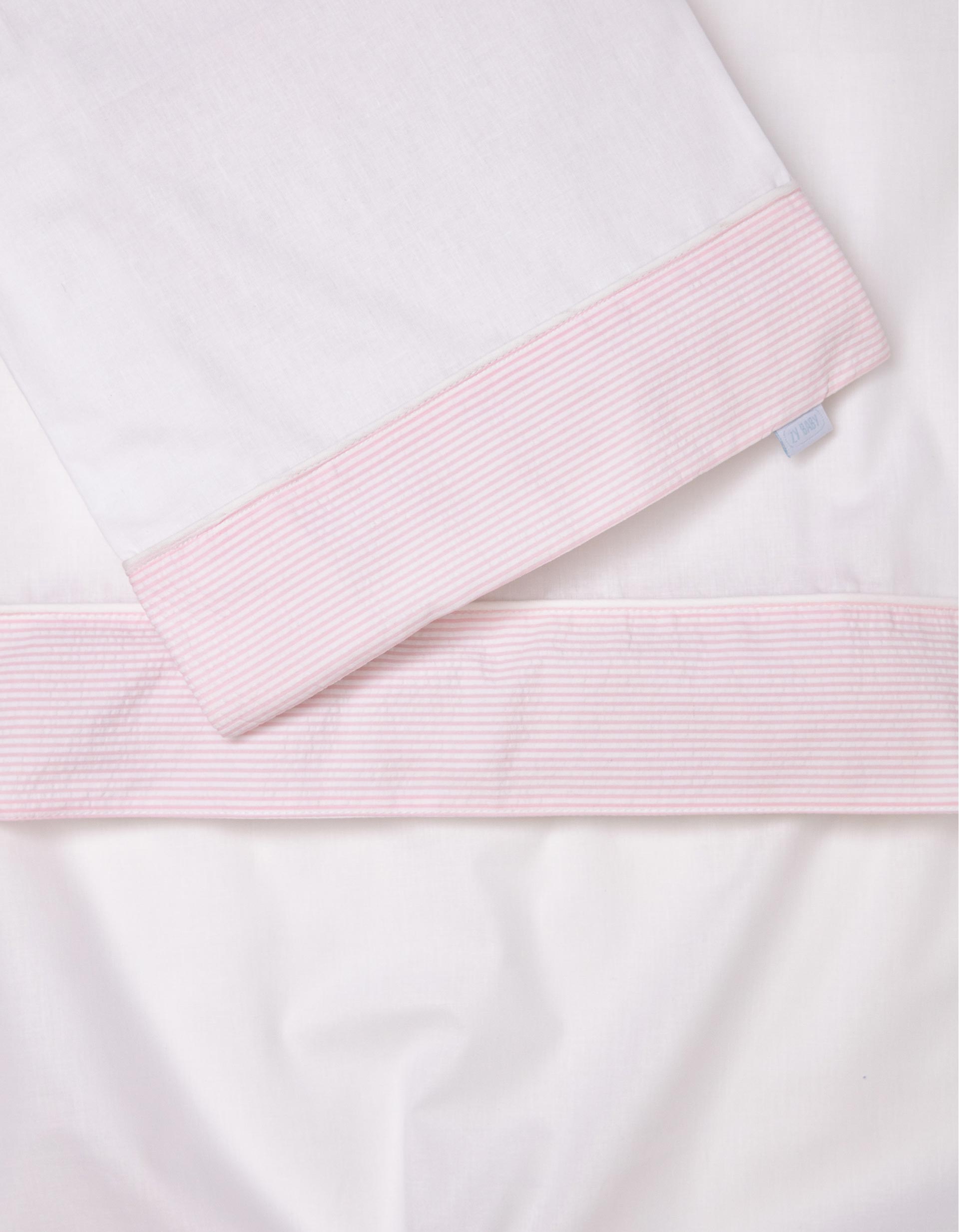 SET 2 PCS BED SHEETS  STRIPES PINK