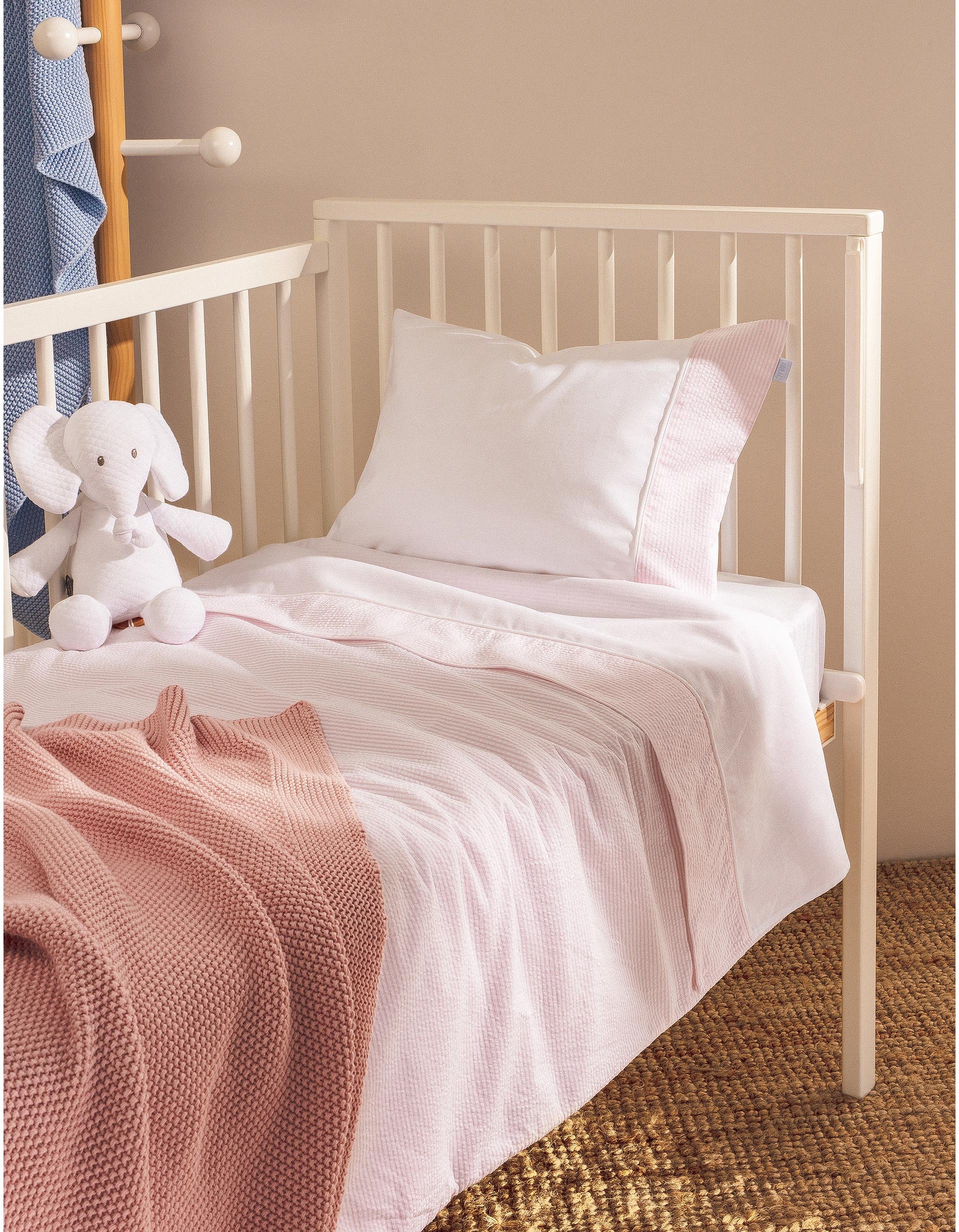 Lençol e Fronha Para Cama 120X60cm Essential Pink Zy Baby