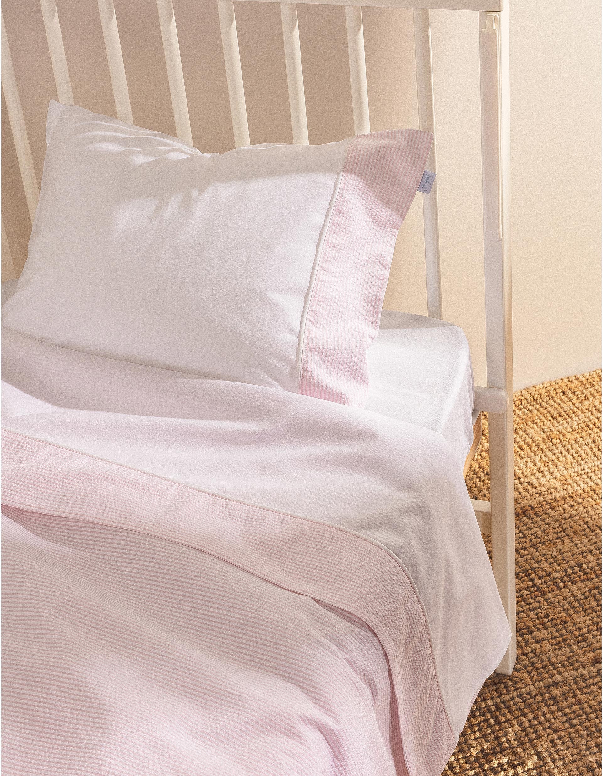 Sábana y Funda de Almohada de Cama 120 x 60 cm Essential Pink Zy Baby