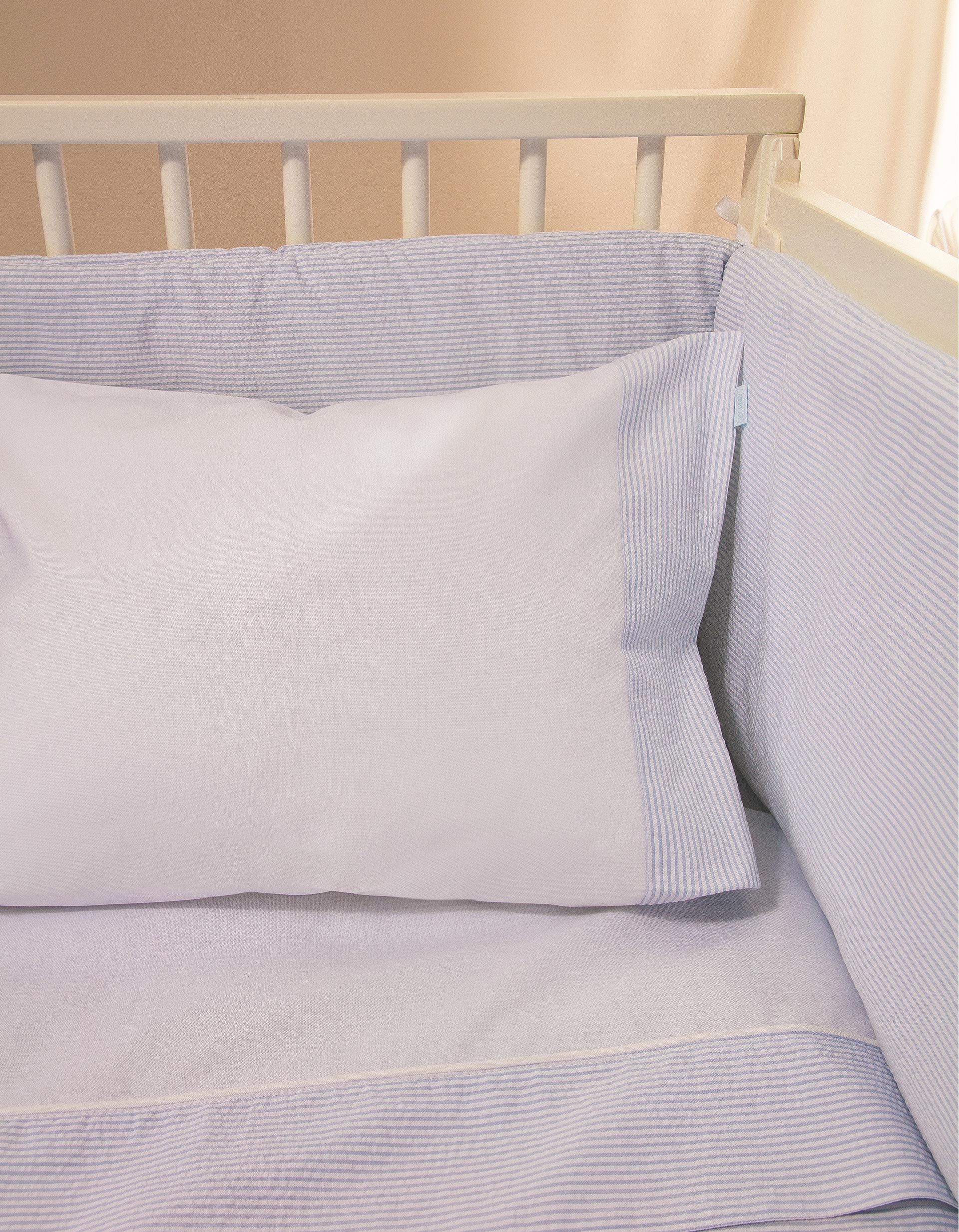 Lençol e Fronha Para Cama 120X60cm Essential Blue Zy Baby