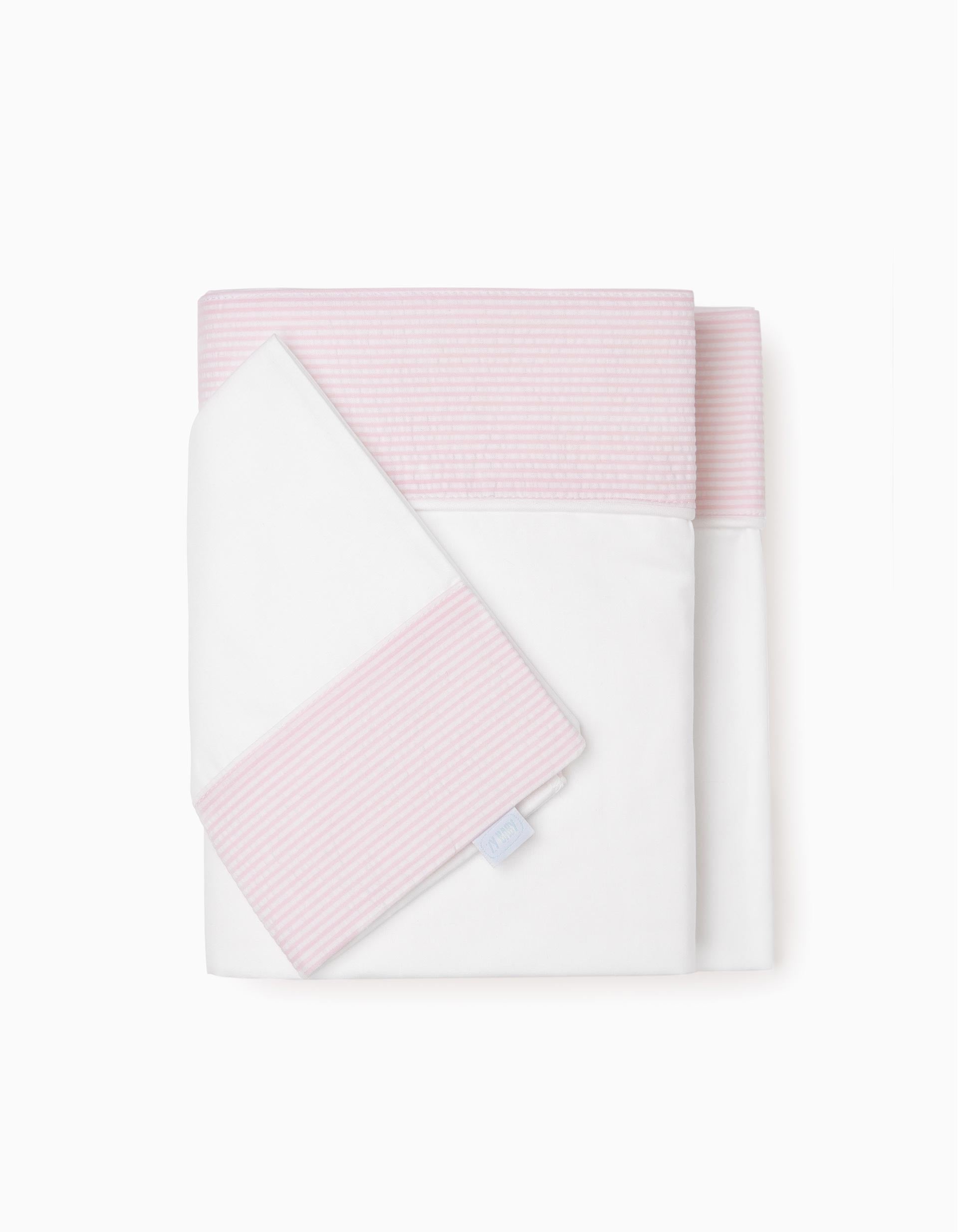 Drap + Taie d'Oreiller 55x90Cm Essential Pink Zy Baby