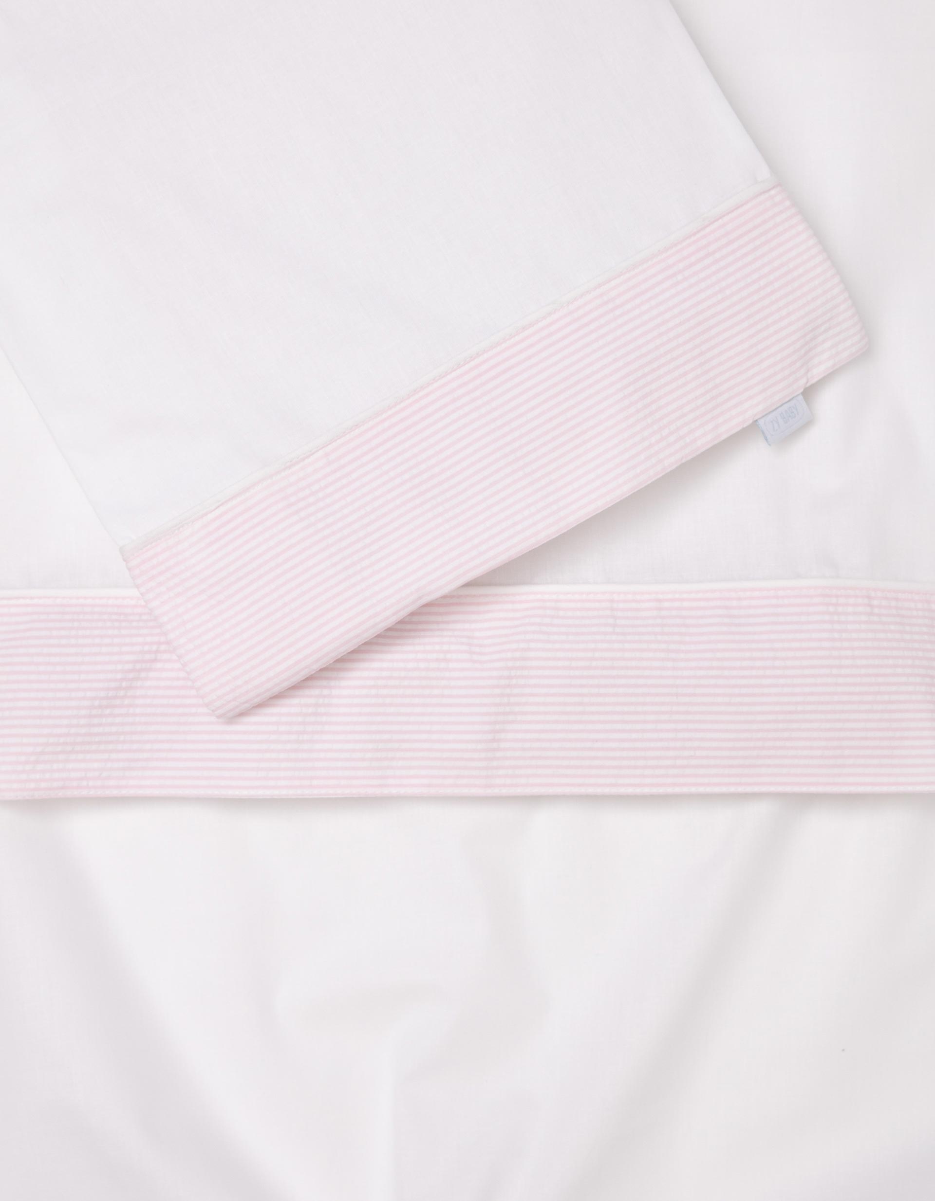 SET 2 PCS COT SHEETS STRIPES PINK