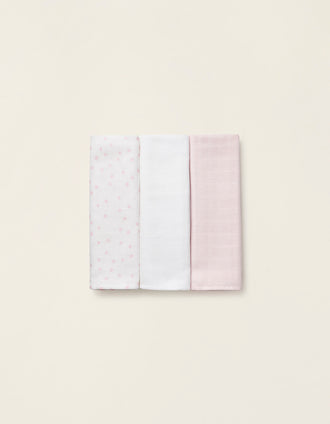 3 Pañales de Muselina 65 X 65 CM ZY BABY ROSA