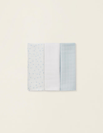 3 Pañales de Muselina 65 X 65 CM ZY BABY AZUL
