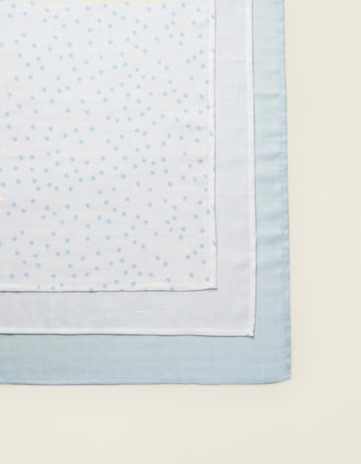 3 Pañales de Muselina 65 X 65 CM ZY BABY AZUL