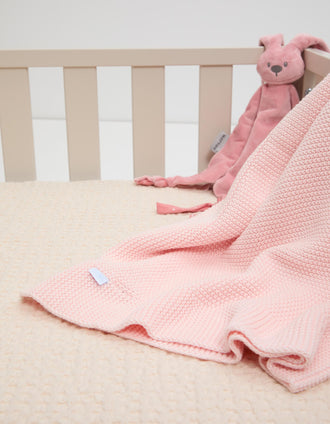 Couverture Tricotée Plain 75X90Cm Zy Baby Rose