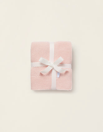 Couverture Tricotée Plain 75X90Cm Zy Baby Rose