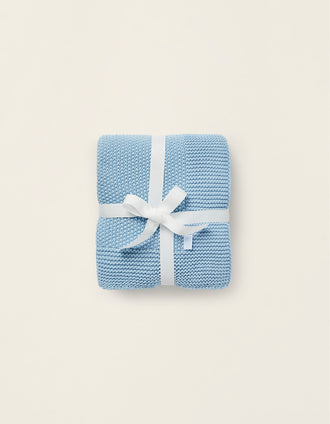 Manta de Punto Tricot Plain 75x90 cm Zy Baby Blue
