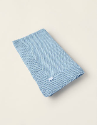 Manta de Punto Tricot Plain 75x90 cm Zy Baby Blue