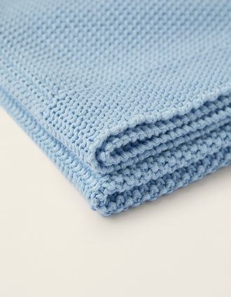 Manta de Punto Tricot Plain 75x90 cm Zy Baby Blue