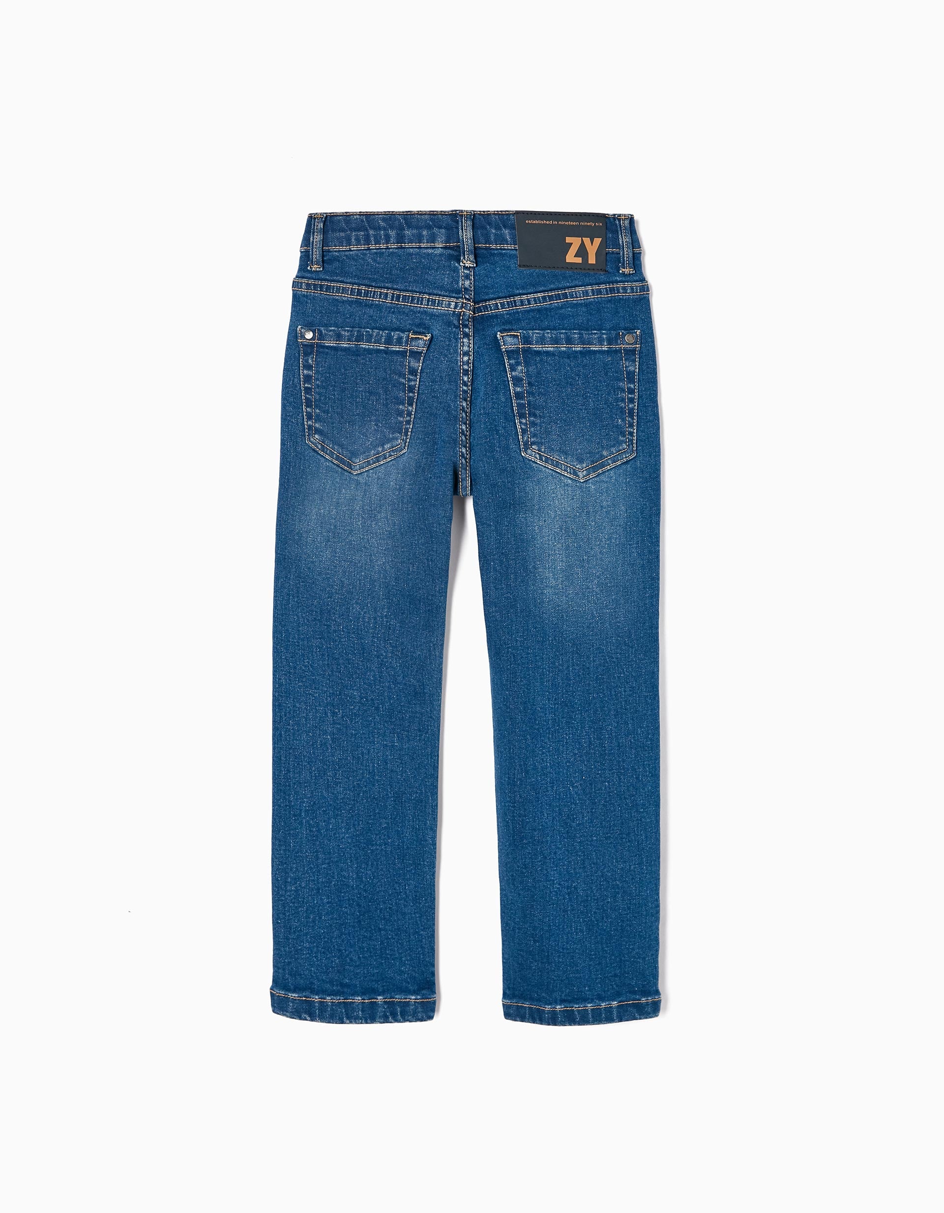 Pantalón Vaquero de Algodón para Niño 'Slim Fit', Azul