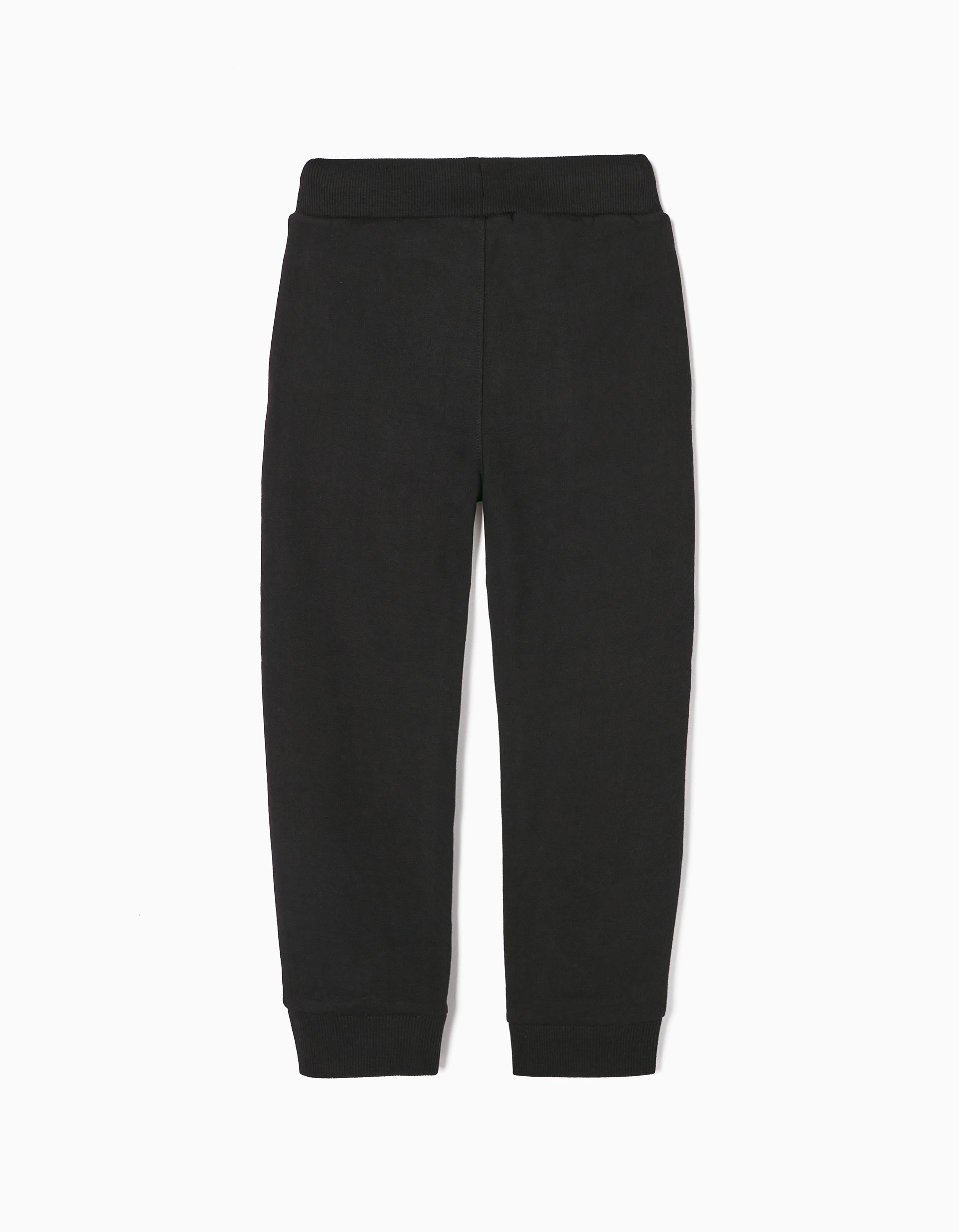 Pantalón de Chándal de Algodón para Niño, Negro