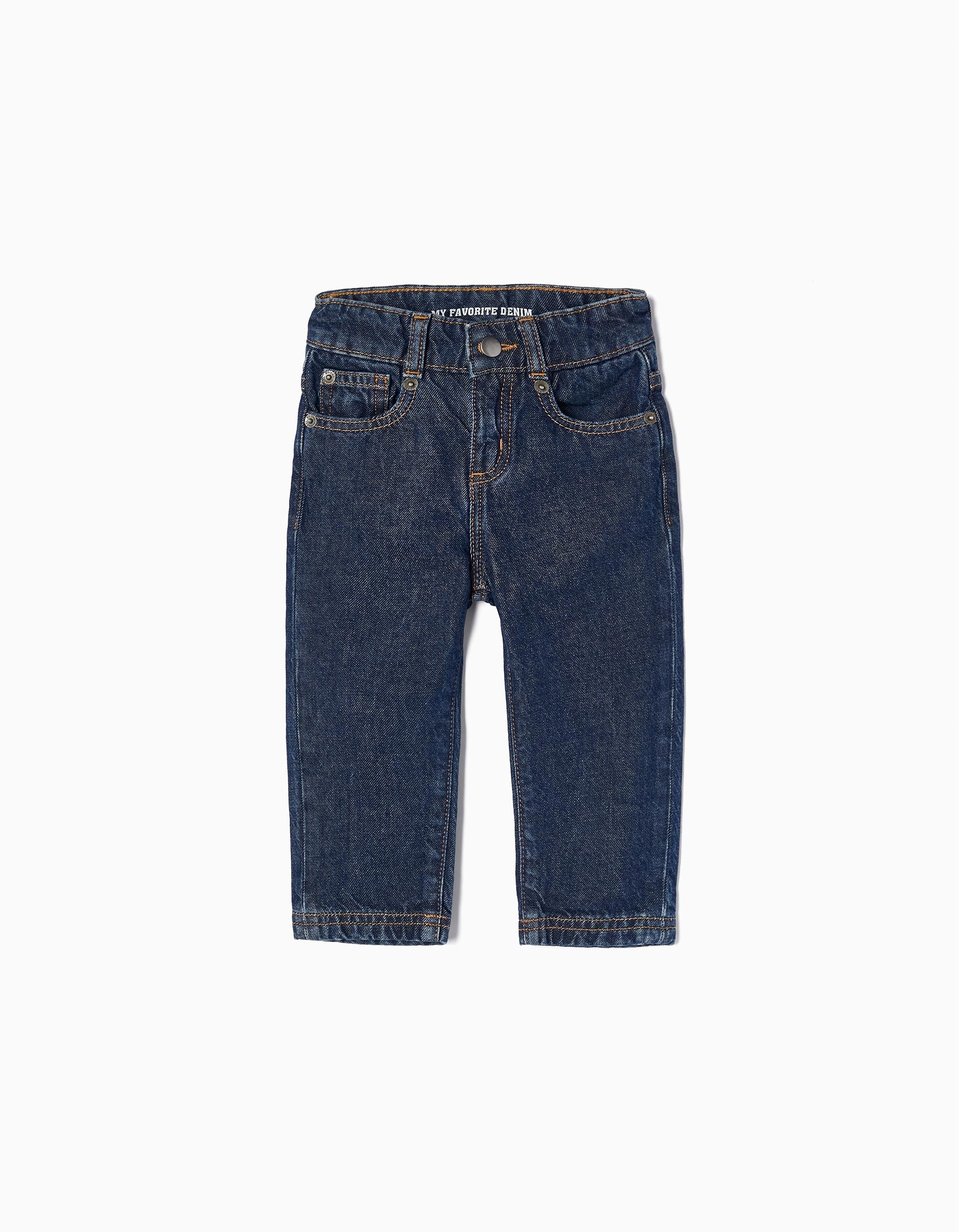 Pantalón Vaquero para Bebé Niño, Azul Oscuro