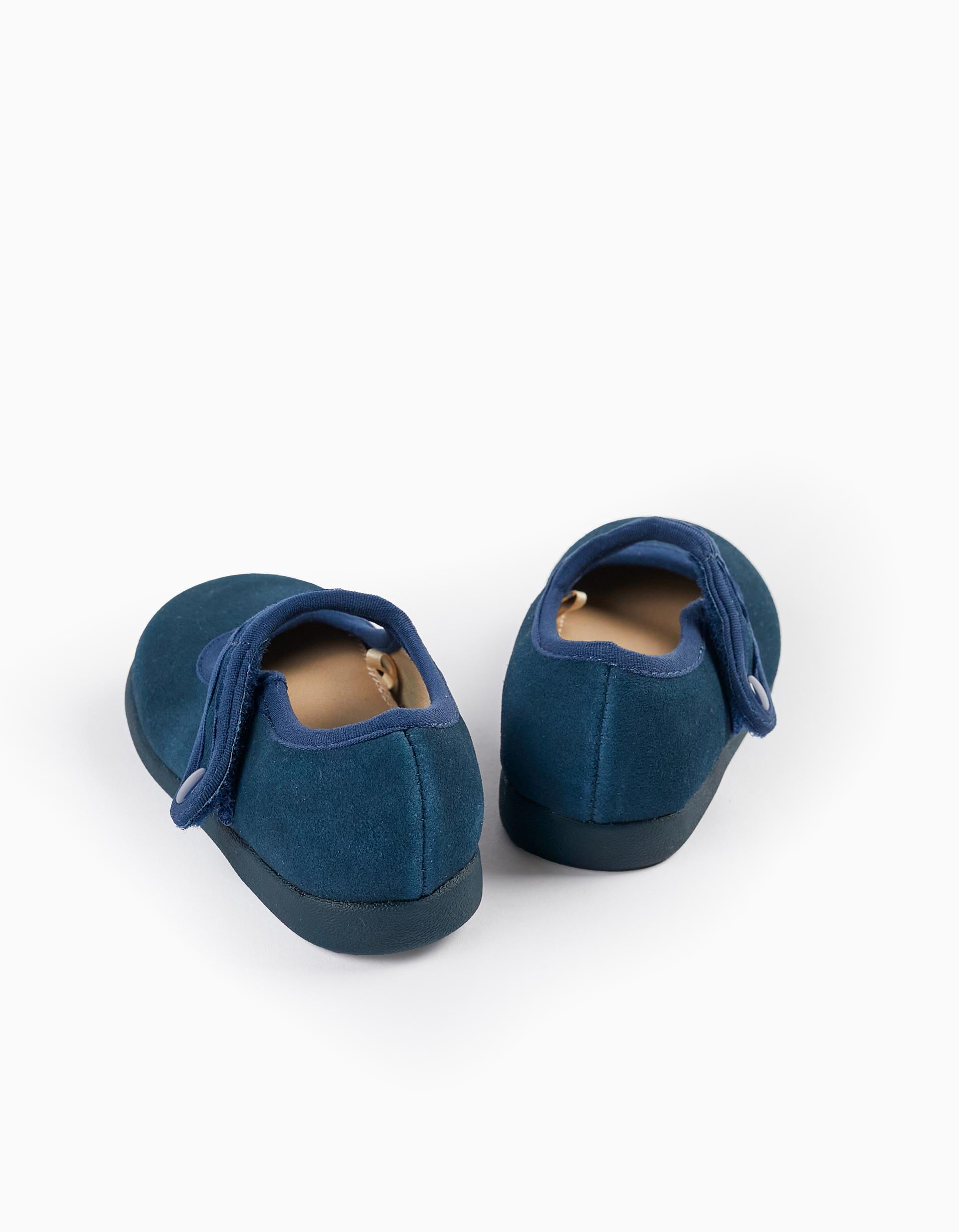 Sabots en cuir pour bébé fille, Bleu Foncé