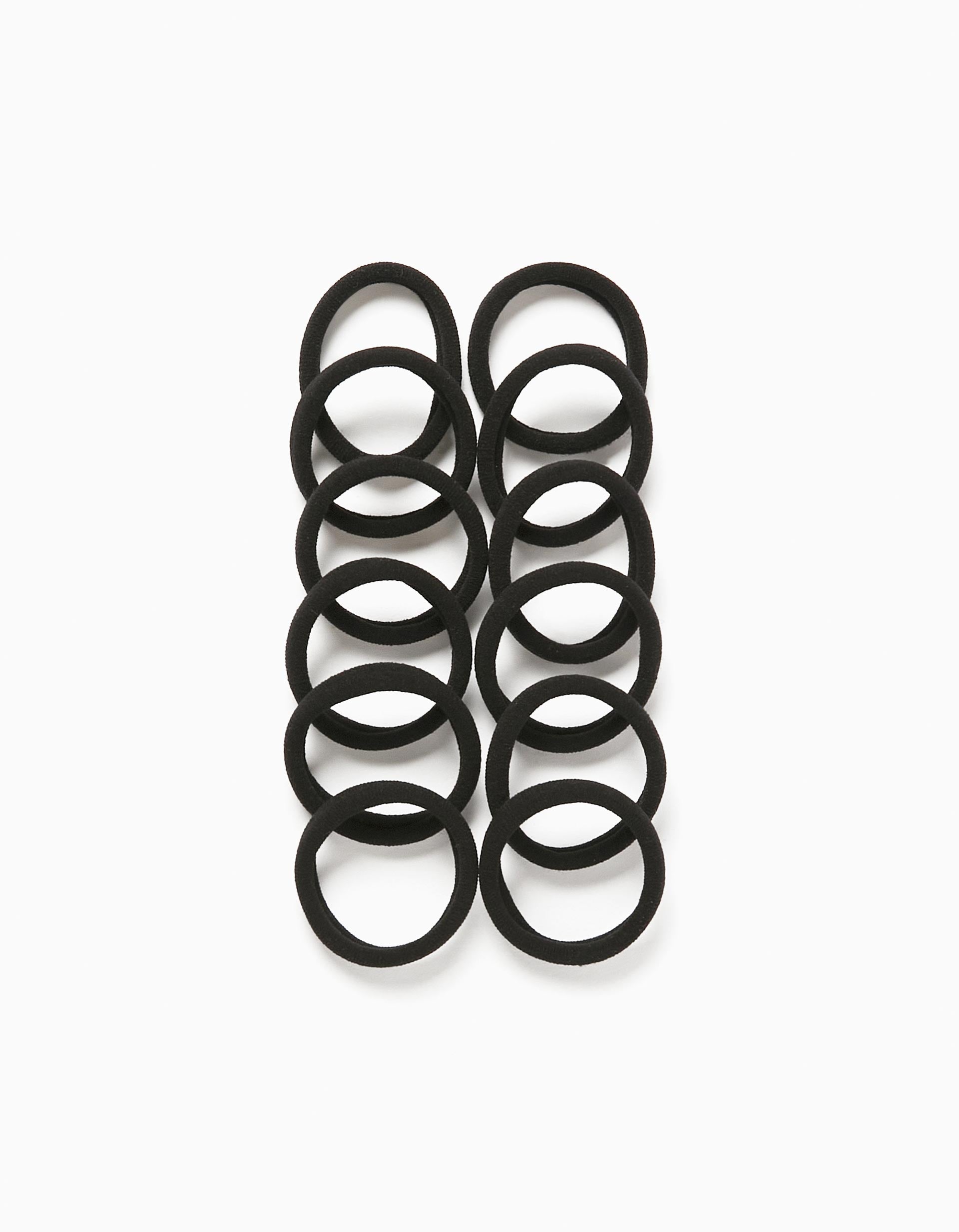 Pack 12 Elásticos para Cabelo para Bebé e Criança, Preto